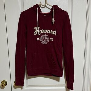 Vintage Y2K Campus Crew Maroon Hoodie